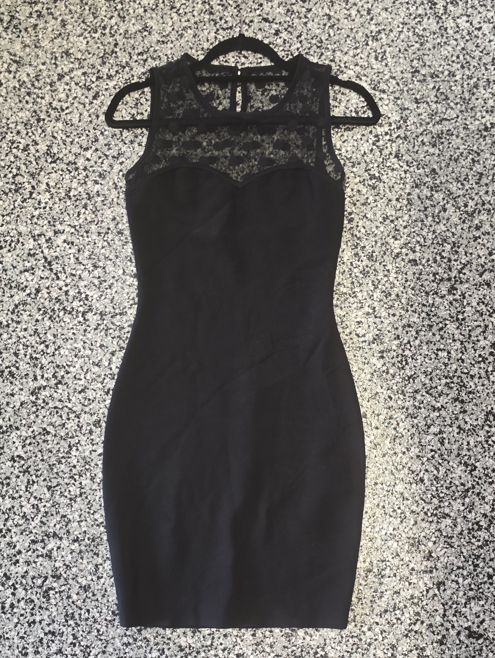Guess by Marciano Black Lace Yoke Bodycon Mini Dress
